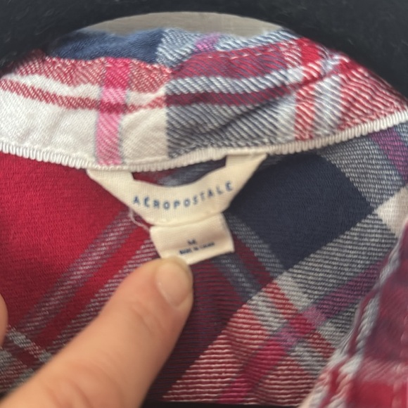 Aeropostale Lightweight Flannel Button Up Long Sleeve Women's Shirt Size Medium - Picture 5 of 8